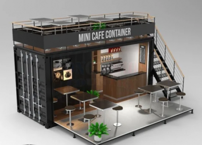 Container cafe 01 - Cửa hàng cafe mini di động